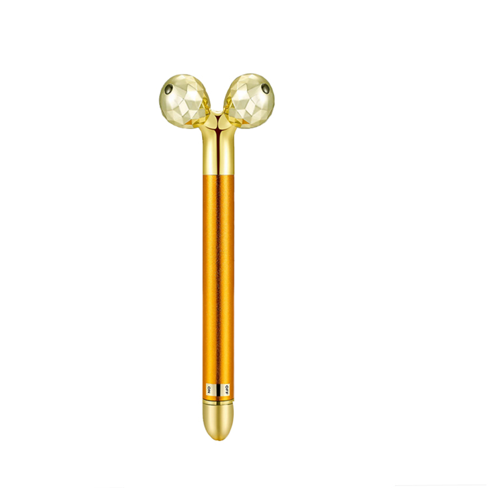 3D thin face lift 24k gold energy beauty bar handheld massager vibrator facial massage stick roller